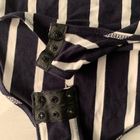 Madewell Blue & White Stiped Bodysuit - Picture 2 of 4